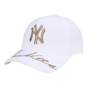 NY Yankees MLB Logo White with Gold Stitch Cap NWT